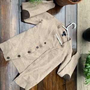 Wool small elbow pad cardigan